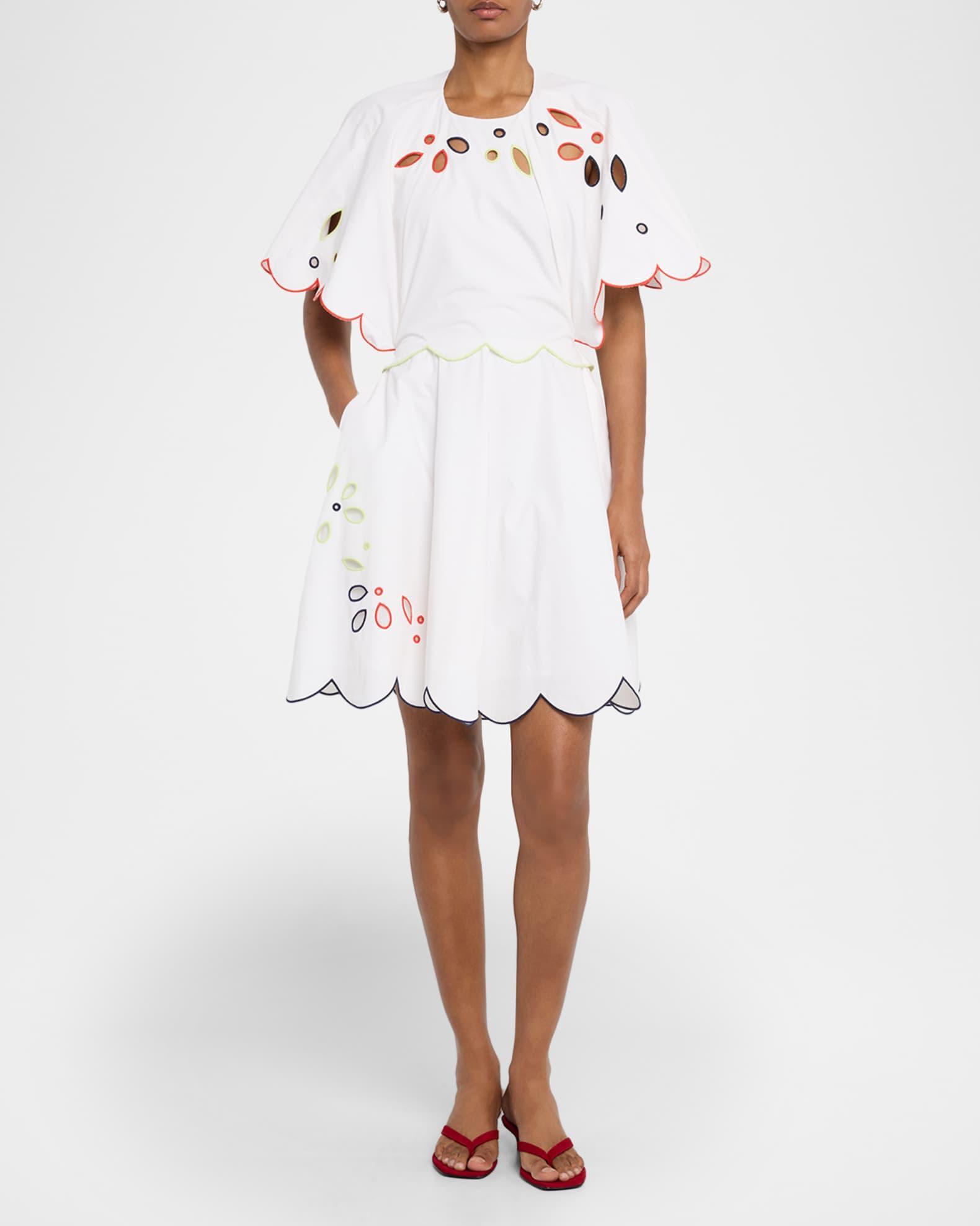 Buttercup Scalloped Eyelet Short-Sleeve Mini Dress Product Image