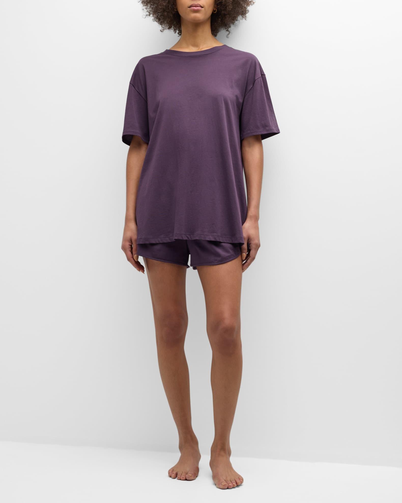 Courtney Crewneck Shorty Cotton Pajama Set Product Image