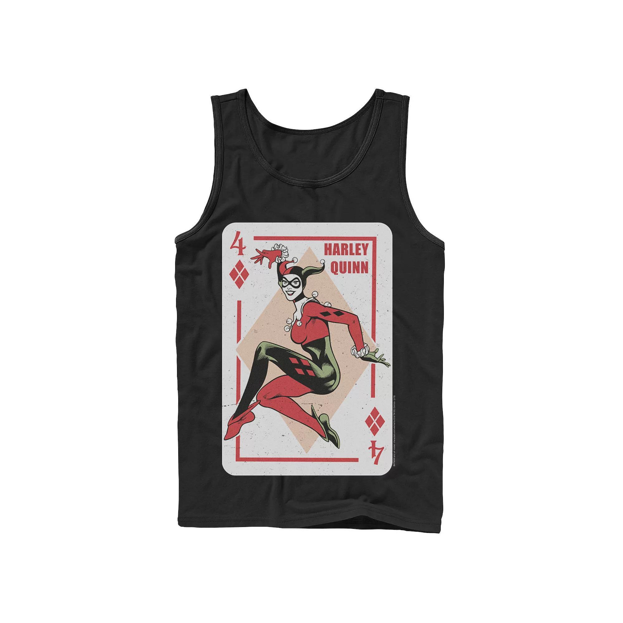 Men's DC Comics Harley Quinn Playing Card Tank Top, Size: XL, Black Product Image