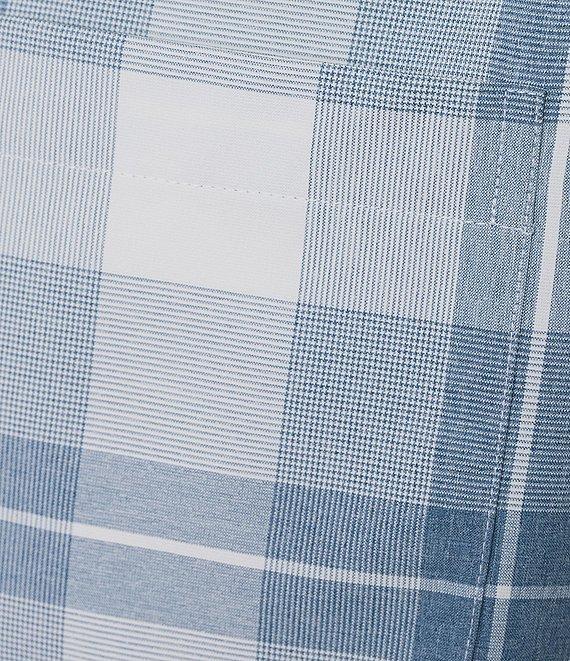 Roundtree & Yorke Performance The Traveler Long Sleeve Plaid Chambray Sport Shirt Product Image