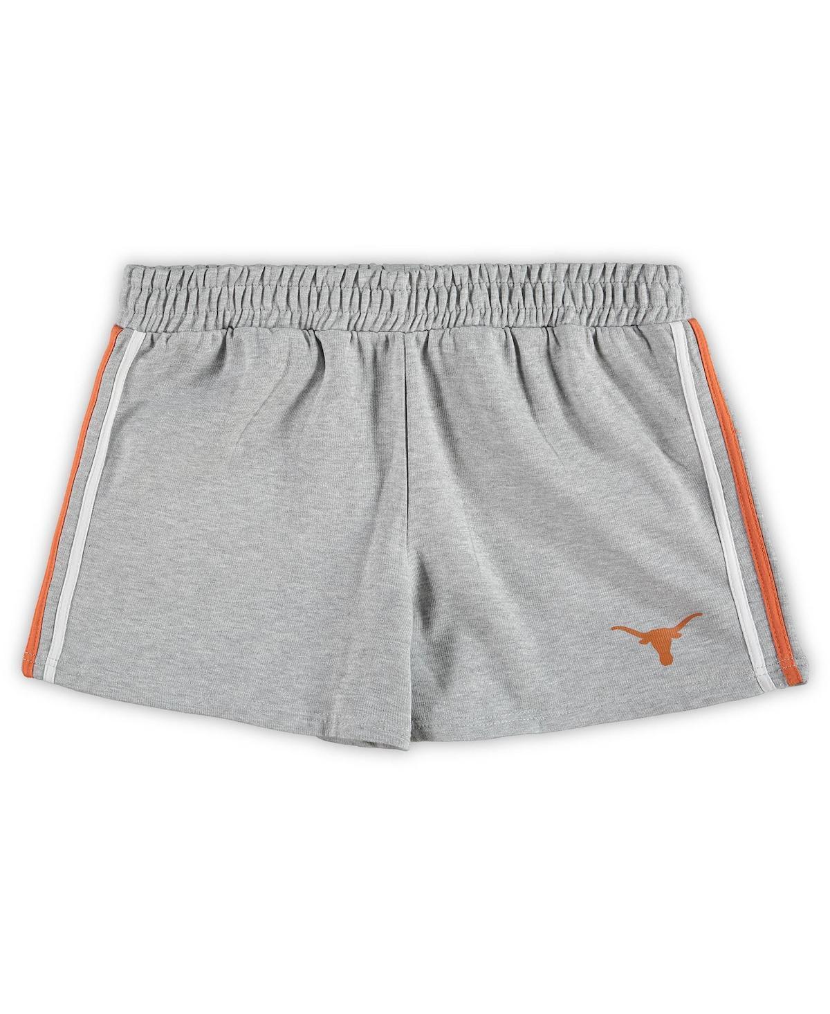 Women's Heathered Gray Texas Longhorns Plus Size 2-Stripes Shorts, Size: 4XL, Grey Product Image