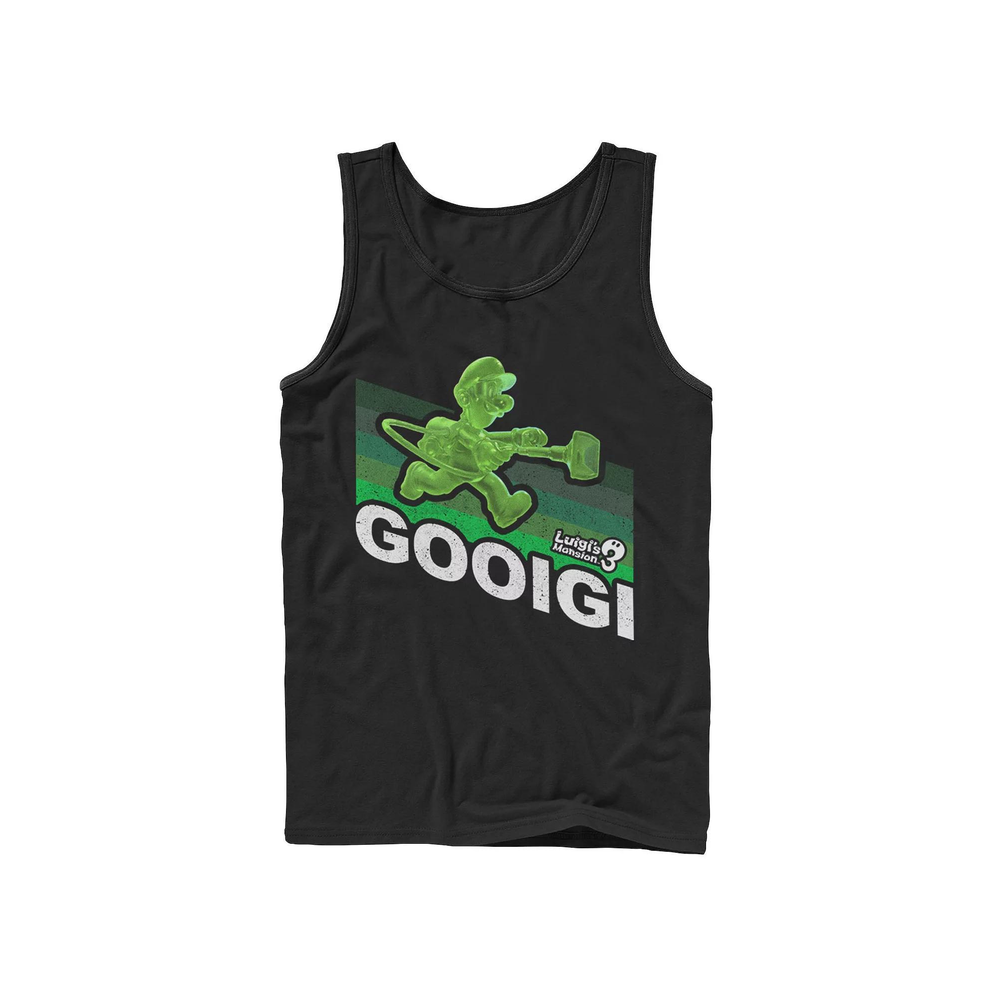 Men's Nintendo Luigi's Mansion 3 Gooigi Color Fade Logo Tank Top, Size: Large, Black Product Image