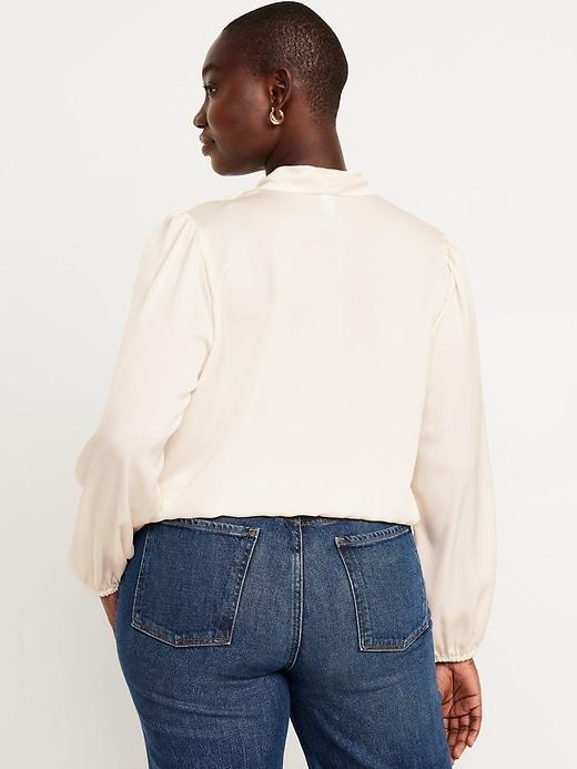 Wrap-Front Satin Top Product Image
