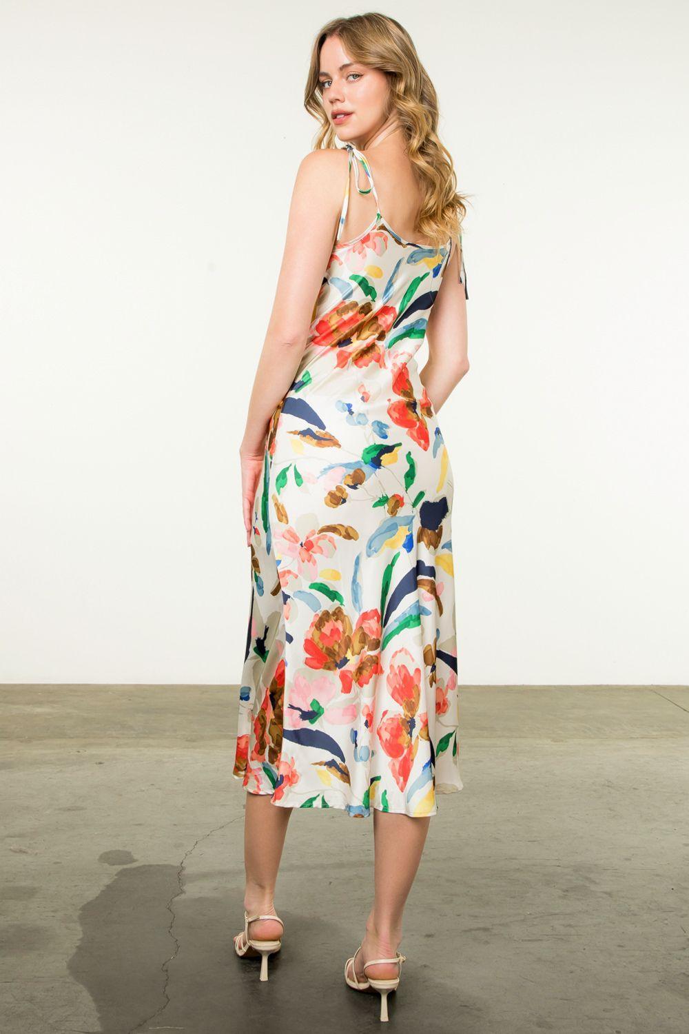 Brooke Tie Strap Print Dress Product Image