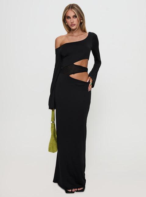Kazimier Long Sleeve Maxi Dress Black Product Image