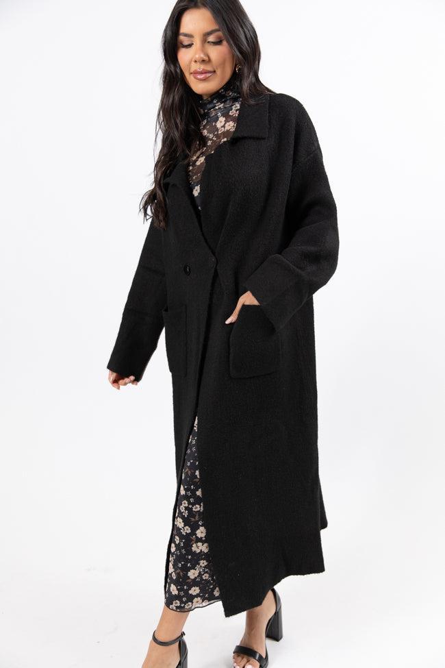 Greta Black Sweater Coat Product Image