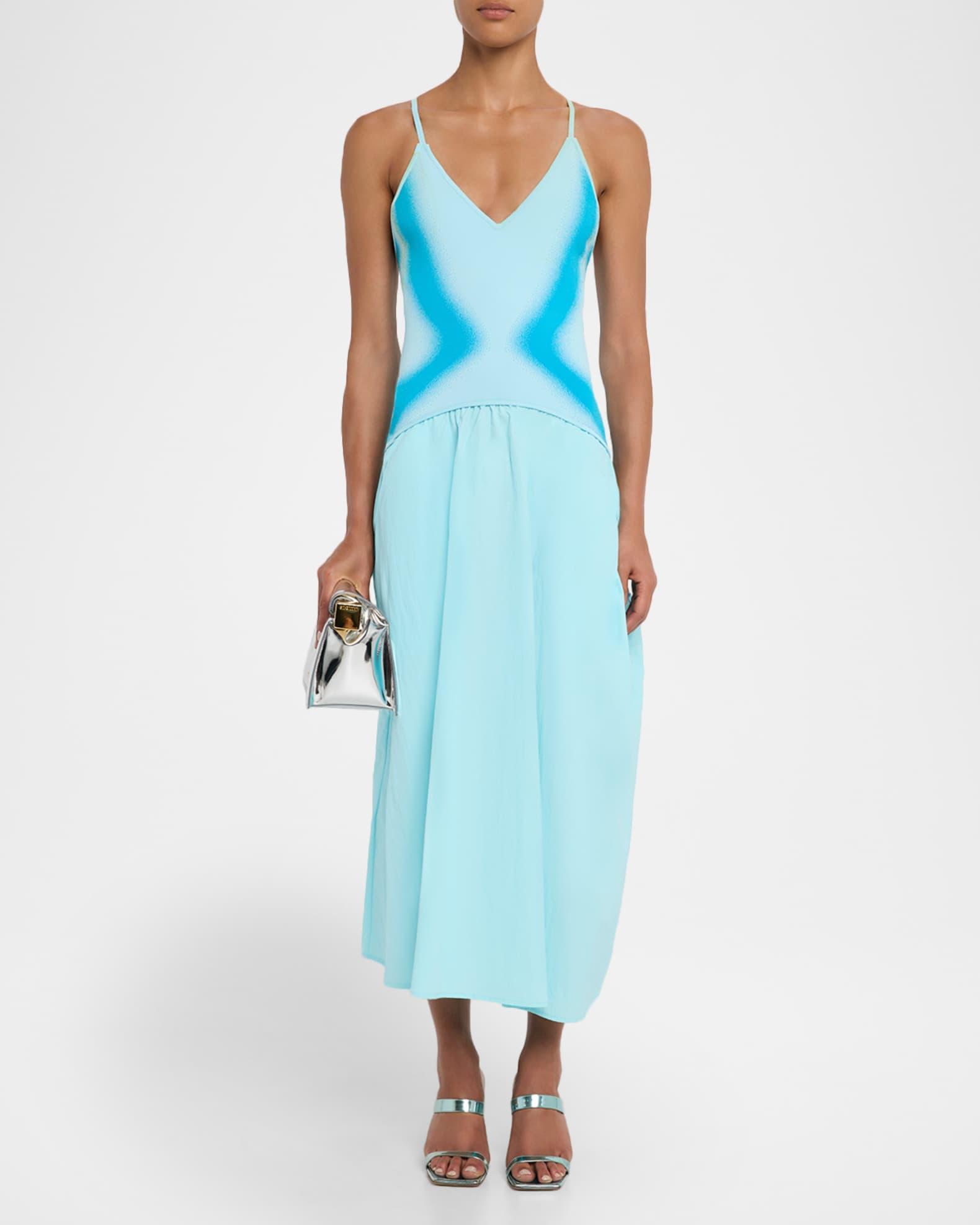 Chili Mixed-Media Midi Dress Product Image
