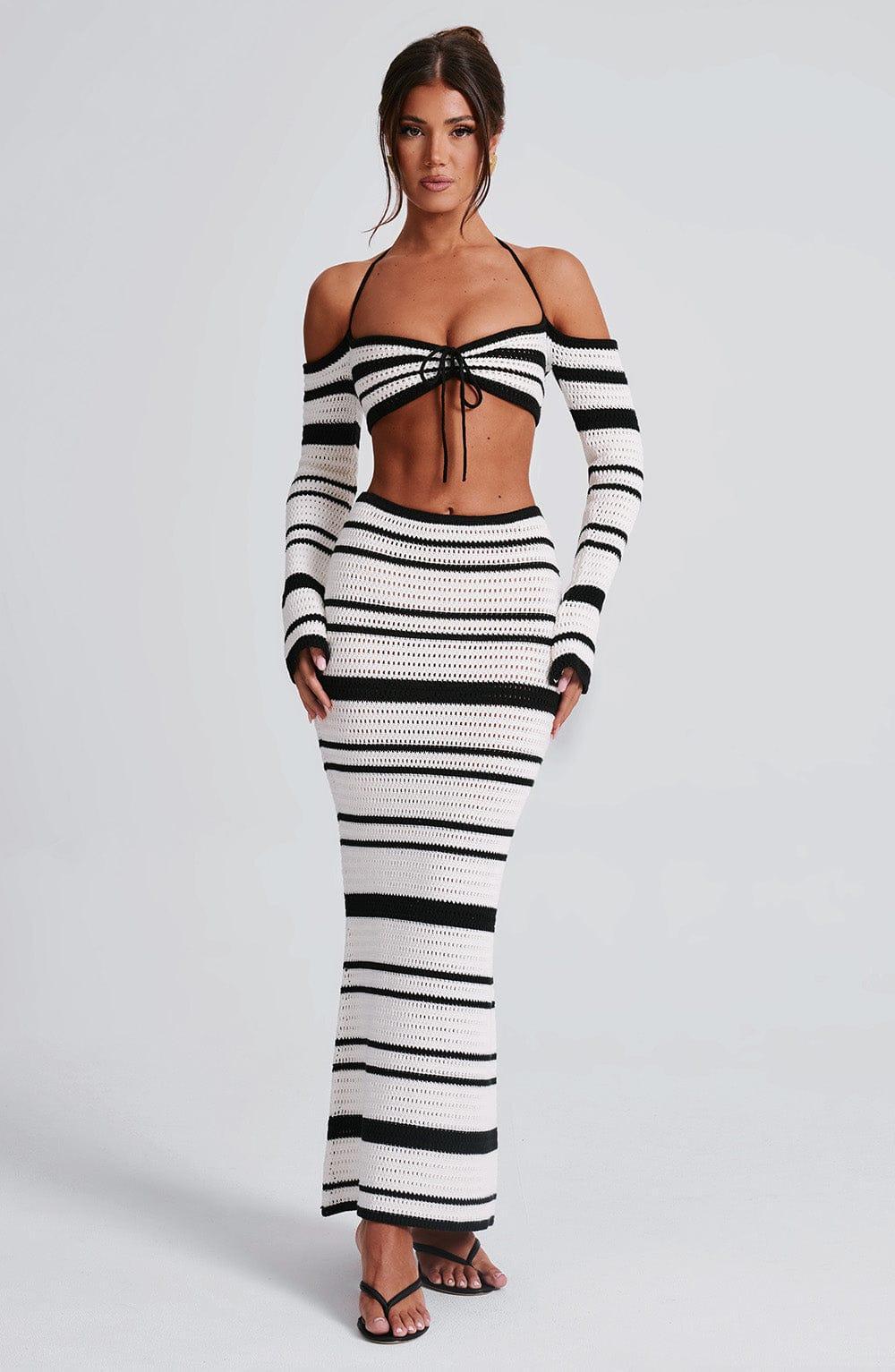 Georgia Maxi Skirt - Black/White Product Image