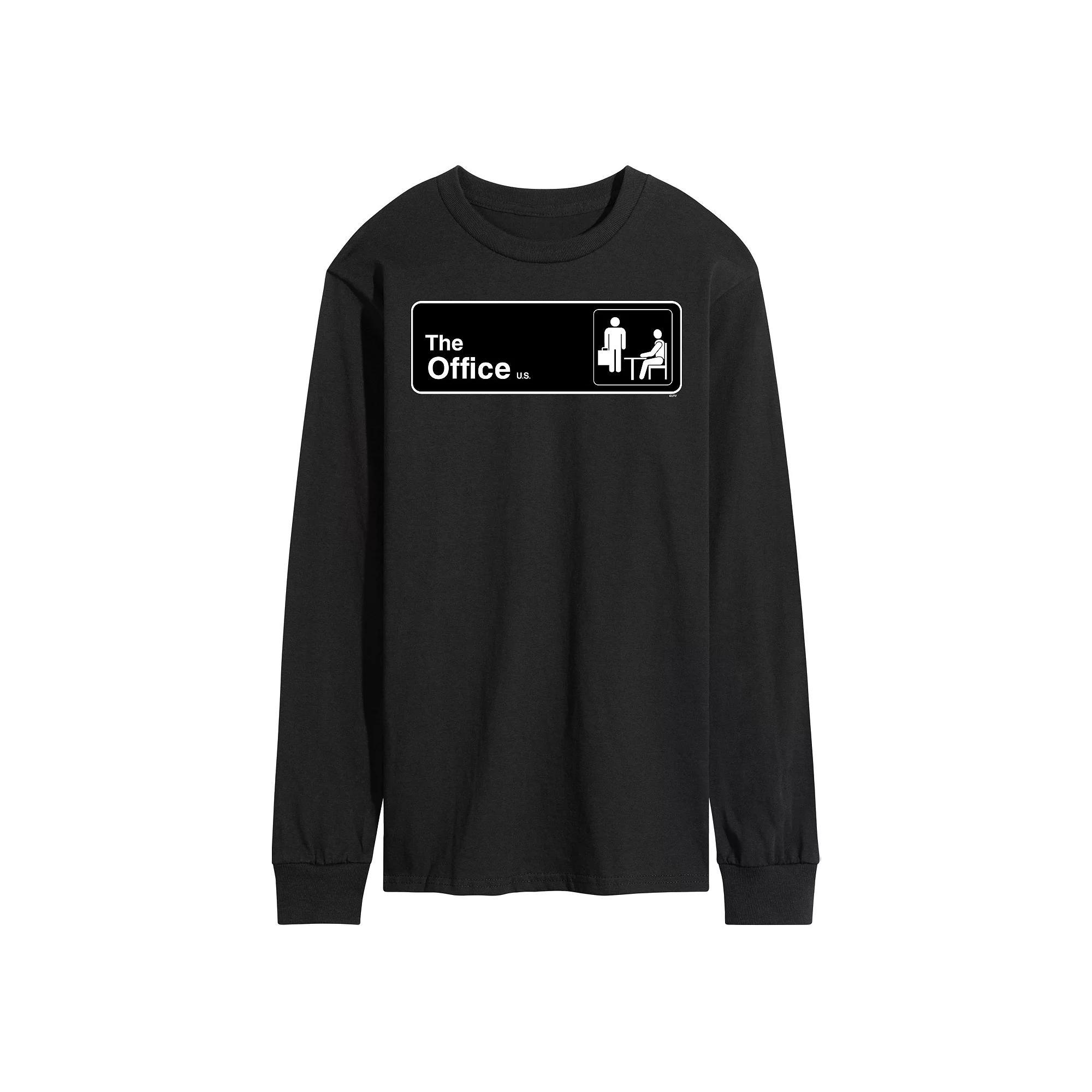 Mens The Office Door Sign Long Sleeve Tee Product Image