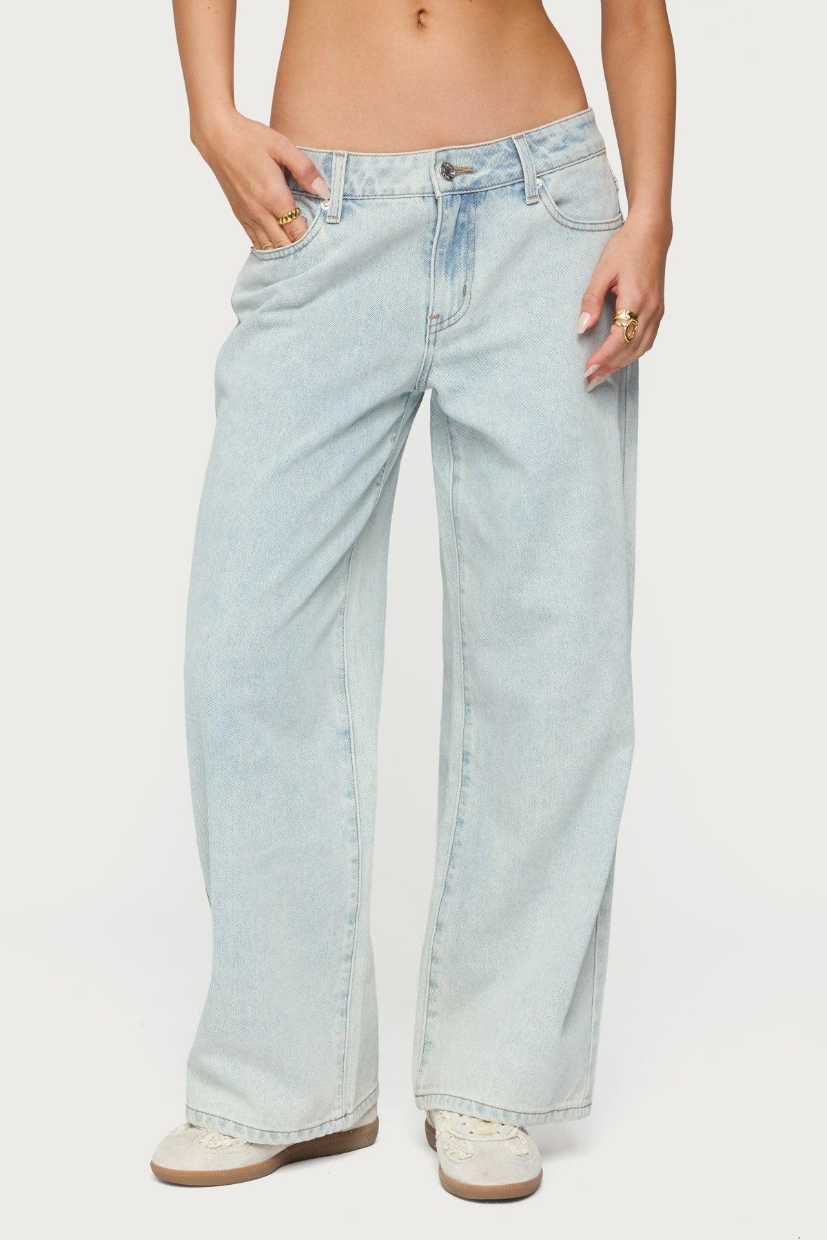 Petite Bow Pocket Relaxed Jeans Product Image