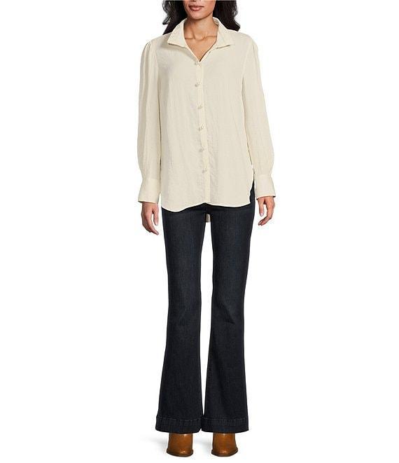 John Mark Collared Button Front 3/4 Sleeve Top Product Image