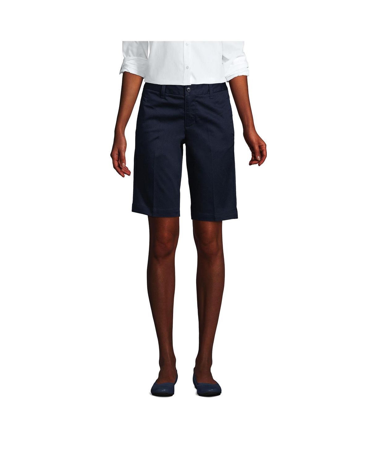 Women's Lands' End Front Blend Chino Shorts, Size: 8, Black Product Image