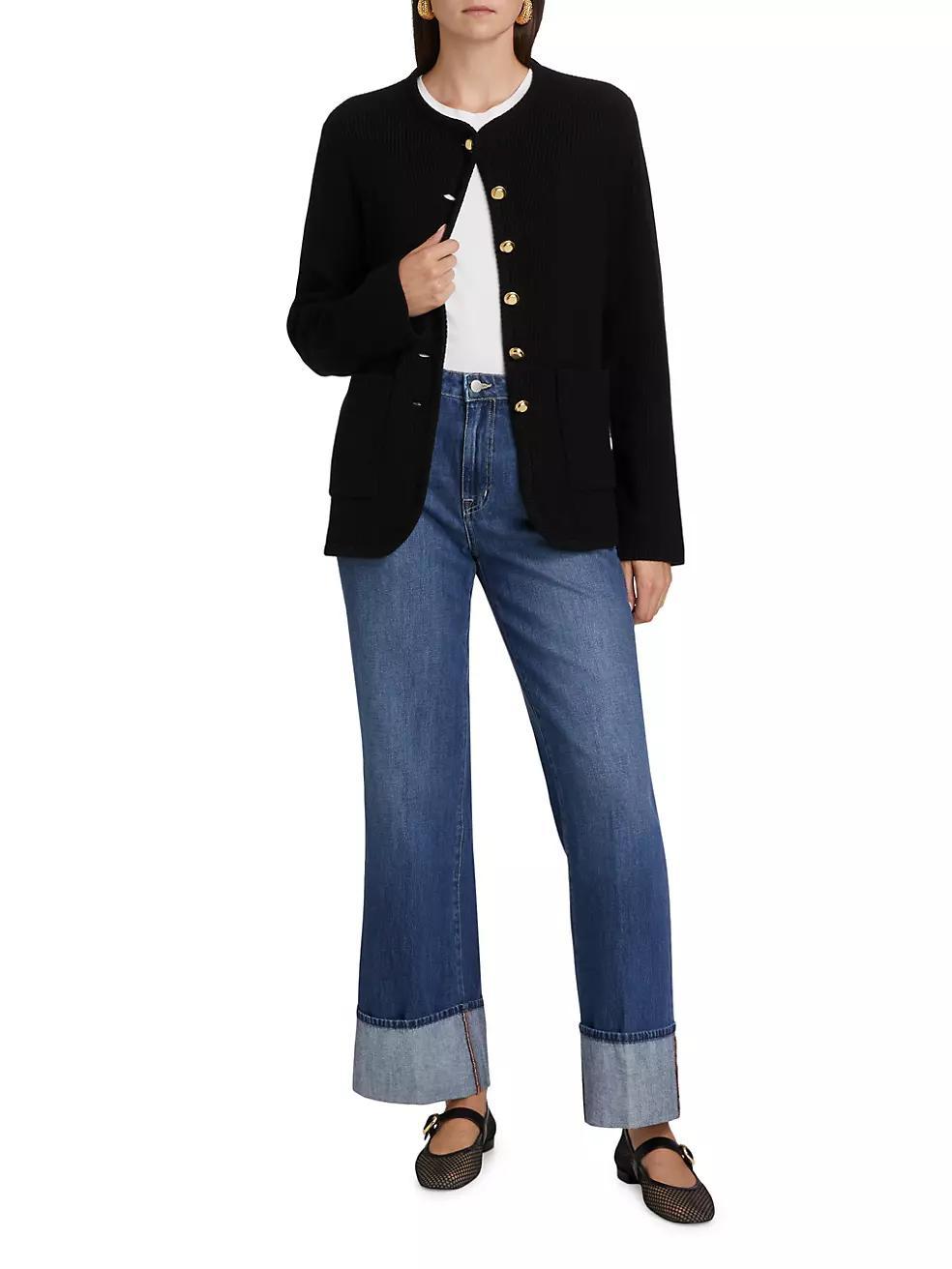 Miley High-Rise Cuffed Wide-Leg Jeans Product Image