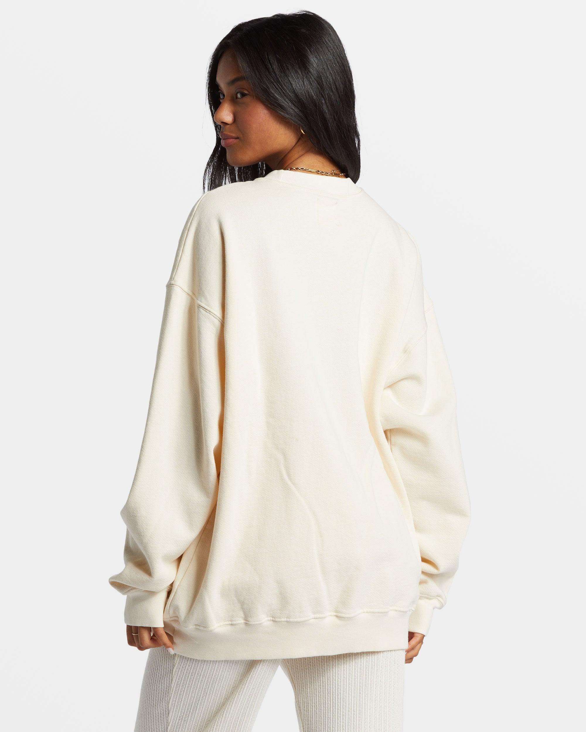 Ride In Oversized Crewneck Sweatshirt - White Cap Female Product Image