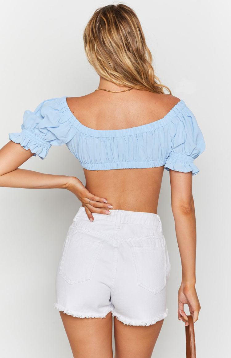 Alannah Crop Top Pastel Blue Product Image