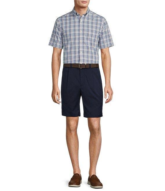 Gold Label Roundtree & Yorke Slim Fit Non-Iron Short Sleeve Large Plaid Pattern Sport Shirt Product Image
