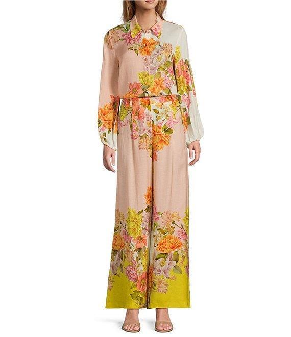 Antonio Melani Kori Linen Coordinating Floral Printed Pant Product Image