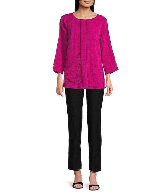 Ali Miles Textured Woven Scoop Neck 3/4 Sleeve Tunic Product Image