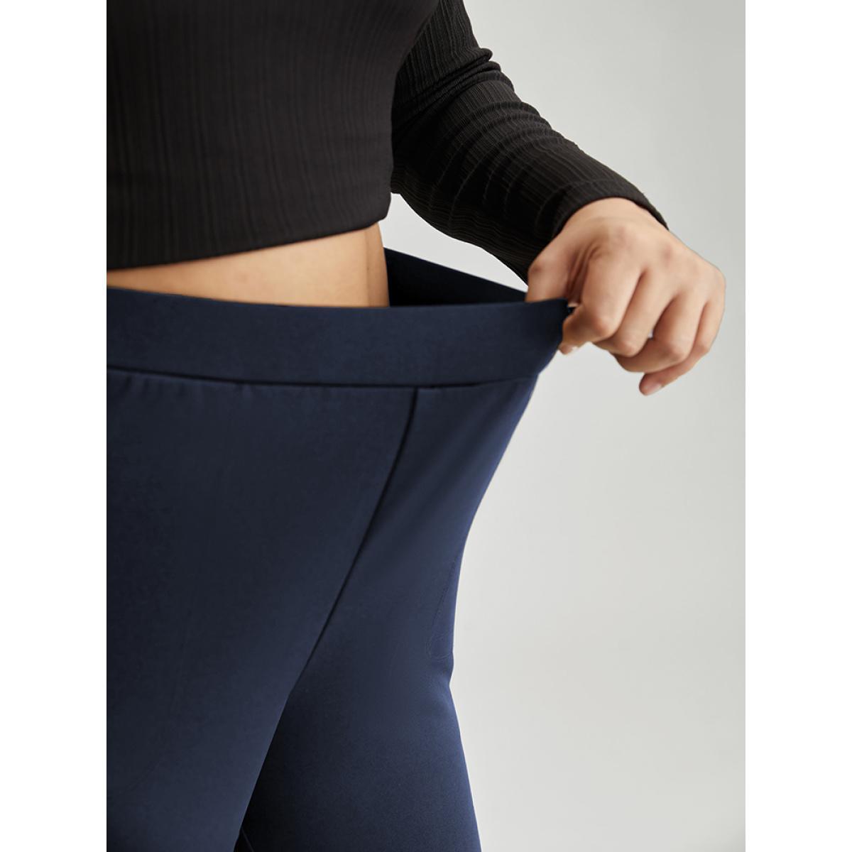 Plus Size Rhinestone Elastic Waist Bootcut Pants Women Indigo Cocktail Bootcut High Rise Party Pants BloomChic 26/4X Product Image