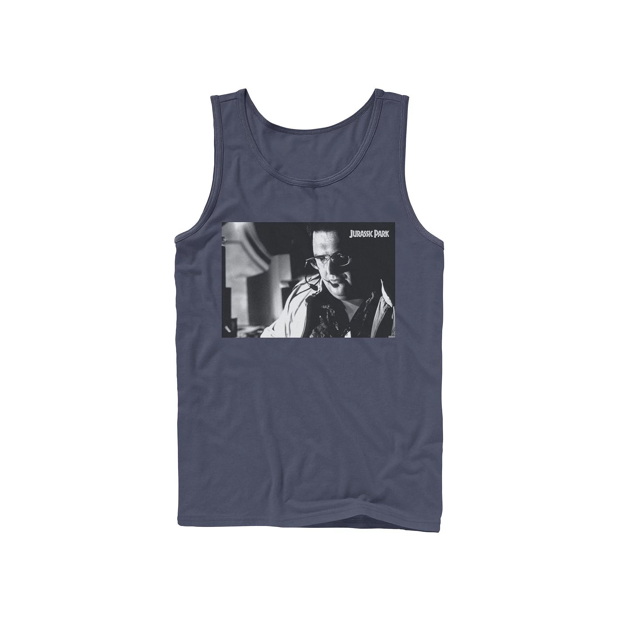 Men's Jurassic Park Dennis Nedry Computer Work Graphic Tank Top, Size: Small, Blue Product Image