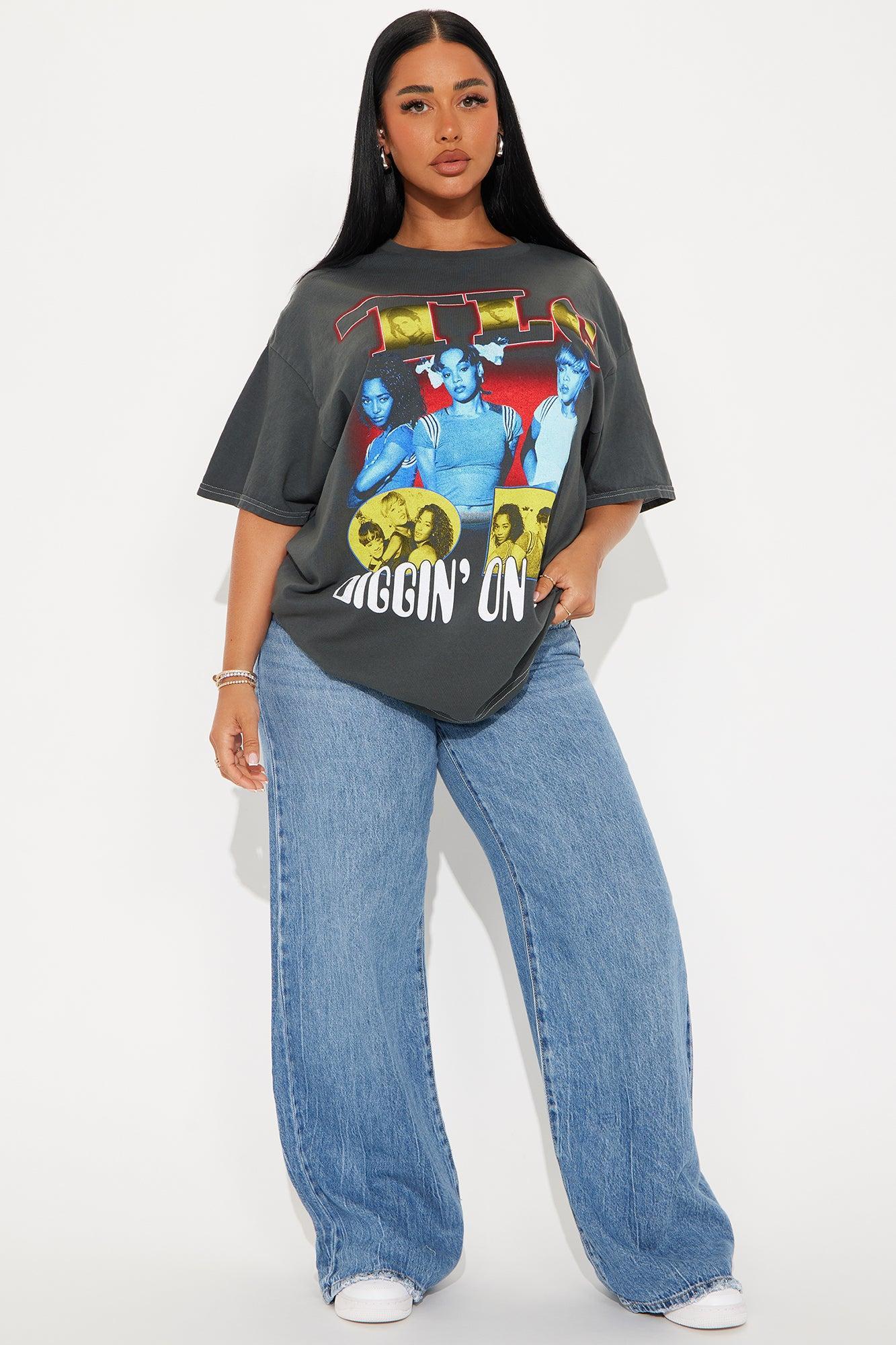 TLC Diggin On You Washed Oversized Tee - Black Product Image