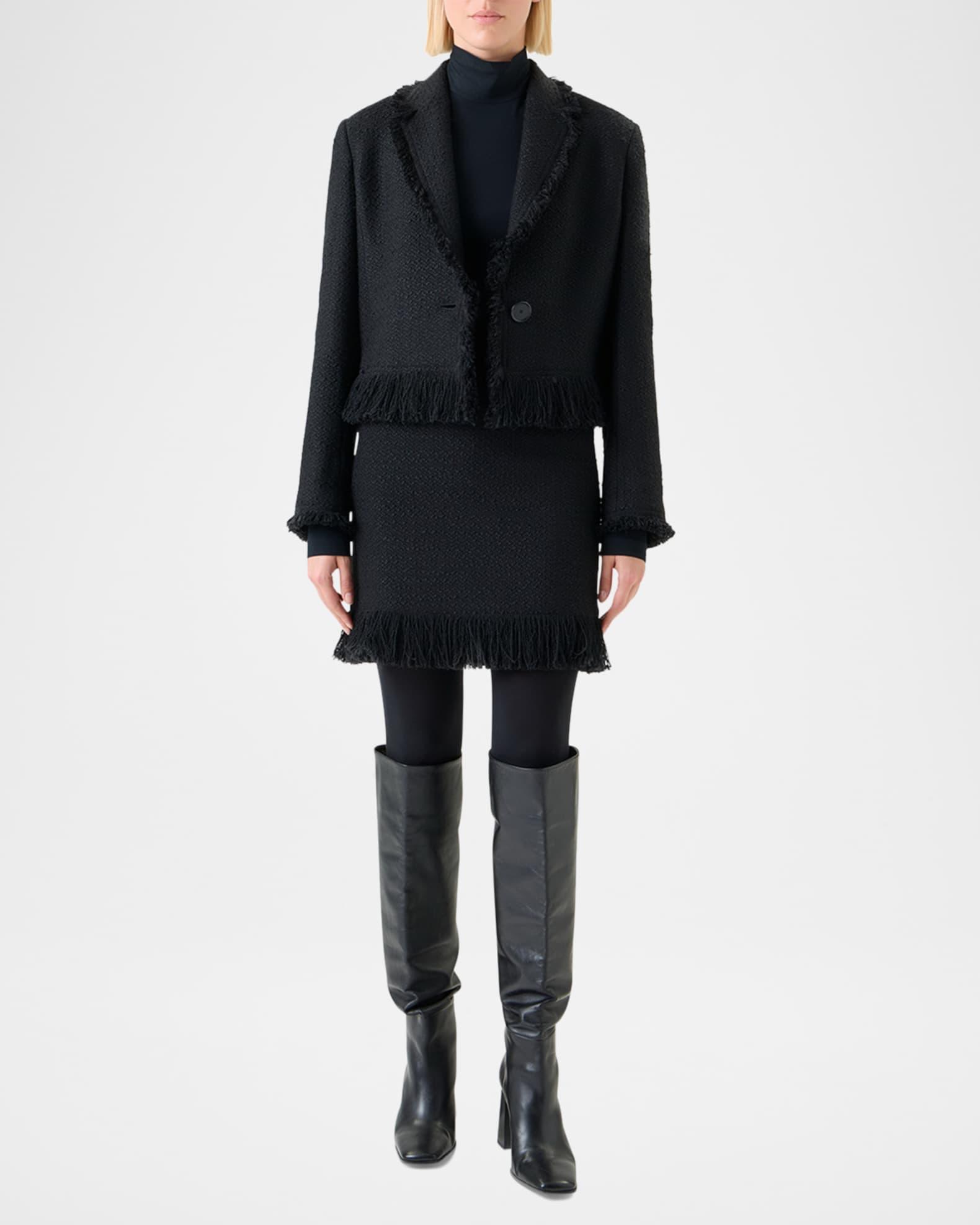 Fringed Boucle Tweed Crop Jacket Product Image