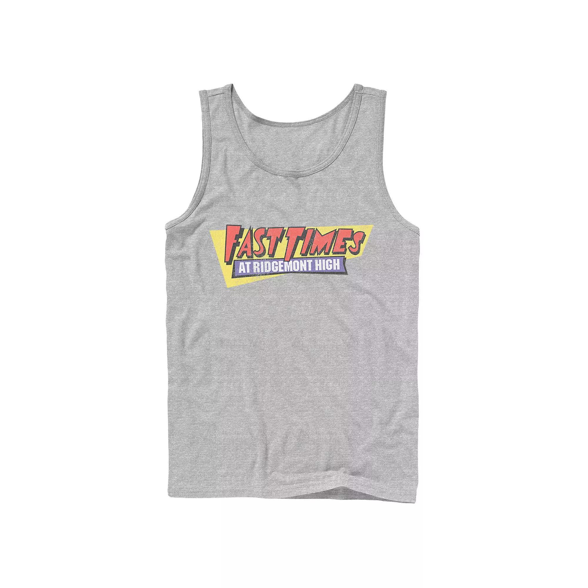 Mens Fast Times At Ridgemont Vintage Logo Tank Top Athletic Grey Product Image