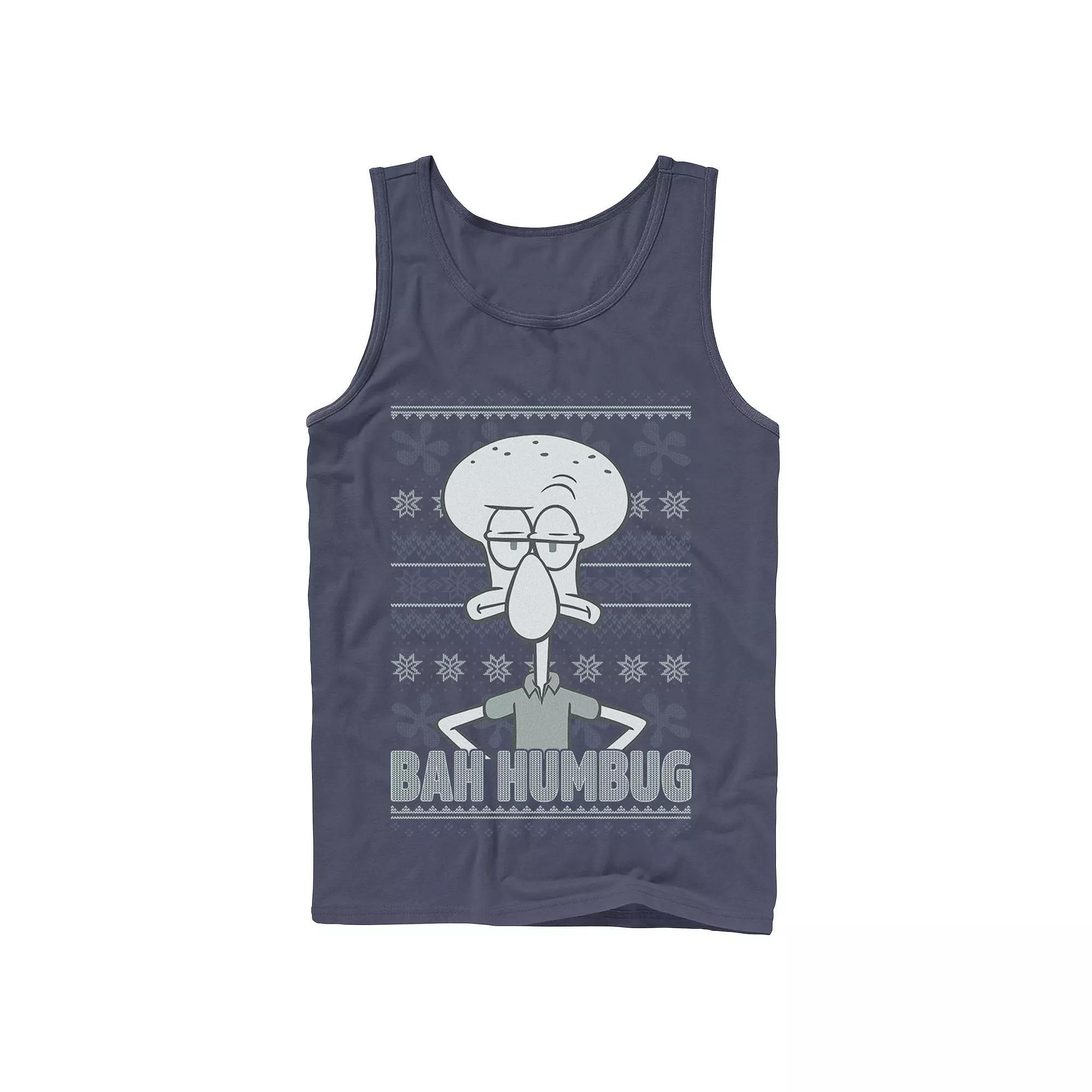 Men's Nickelodeon SpongeBob SquarePants Squidward Bah Humbug Ugly Christmas Graphic Tank Top, Size: XL, Black Product Image