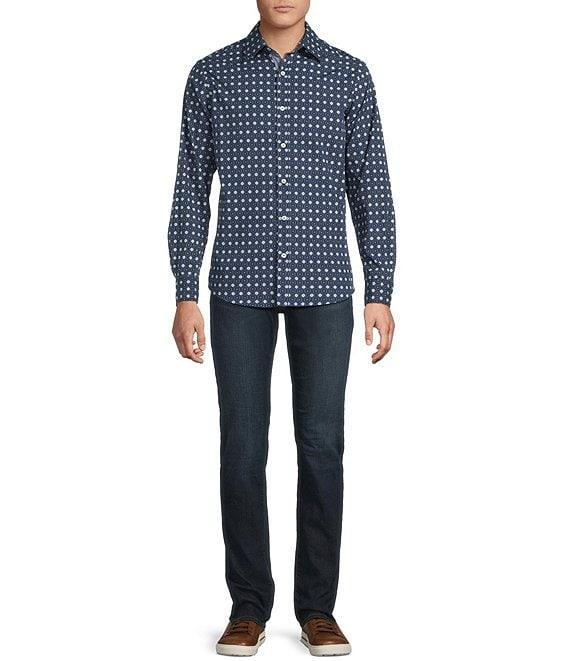 Cremieux Premium Denim Geometric Stretch Long Sleeve Woven Shirt Product Image