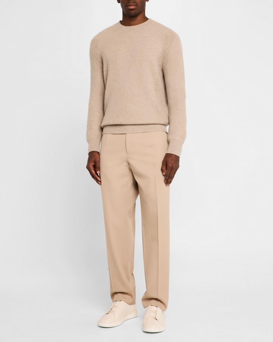 Mens Oasi Cashmere Ribbed Crewneck Sweater Product Image
