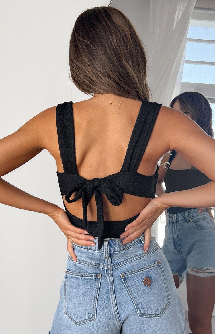 Vida Black Bow Top Girls Product Image