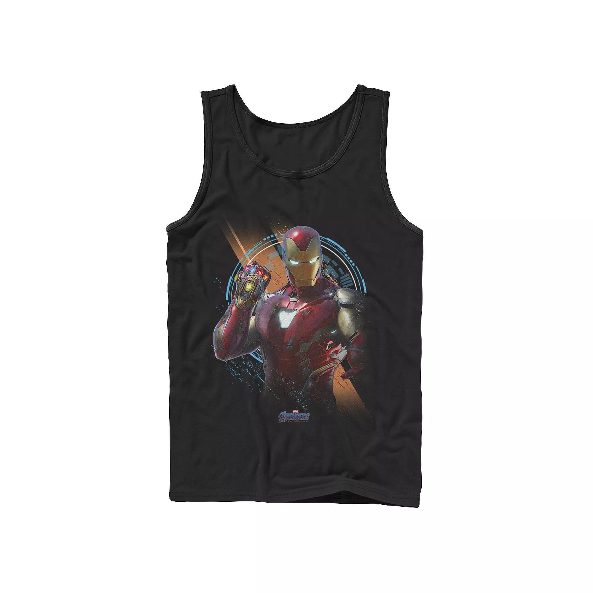 Men's Marvel Avengers Endgame Iron Man Time Travel Platform Logo Tank Top, Size: Large, Black Product Image