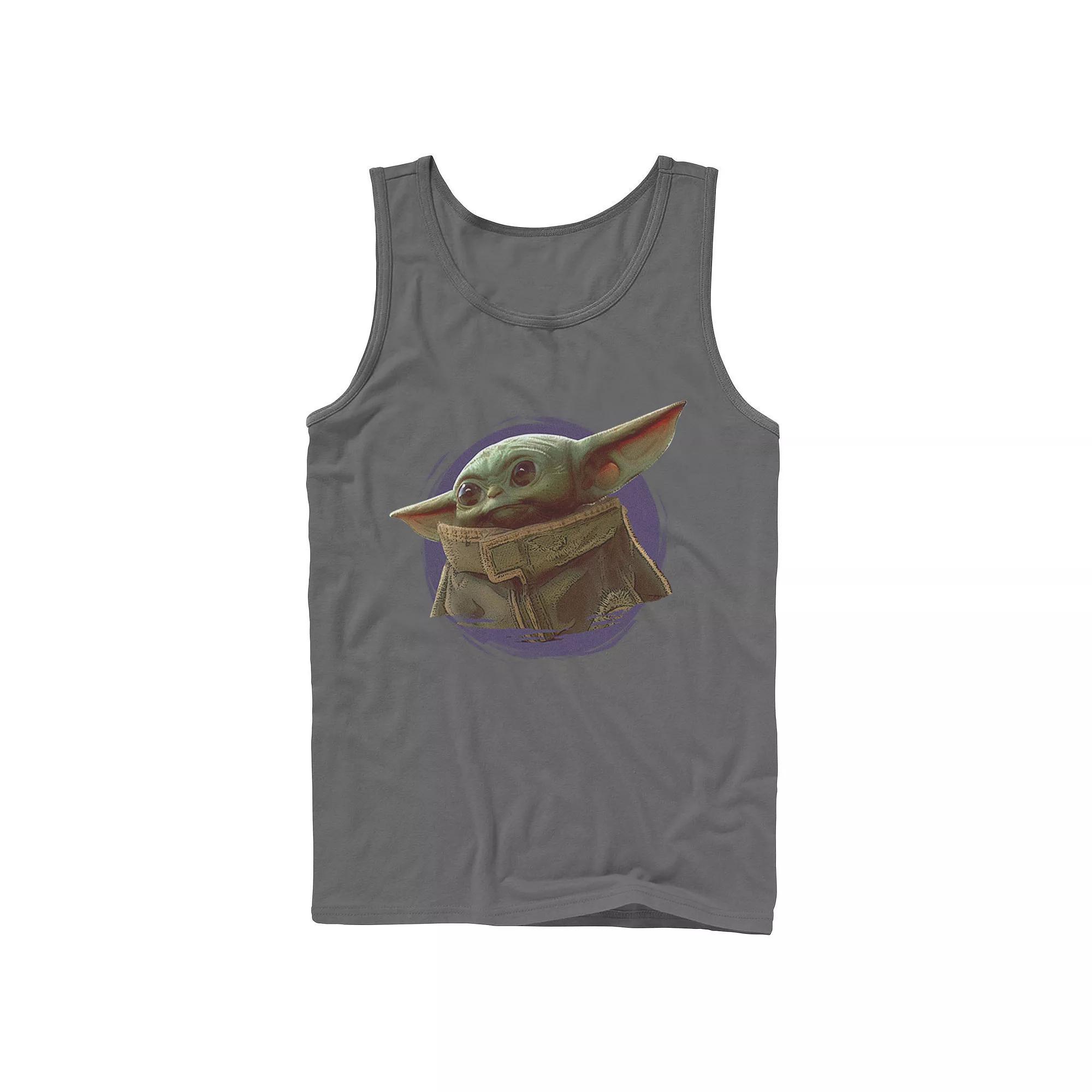 Men's Star Wars The Mandalorian The Child Purple Smoke Tank Top, Size: Small 36, Grey Product Image