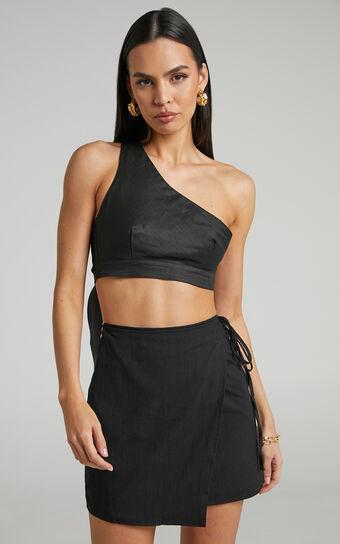 Chevy Mini Skirt - Wrap Skirt in Black Product Image