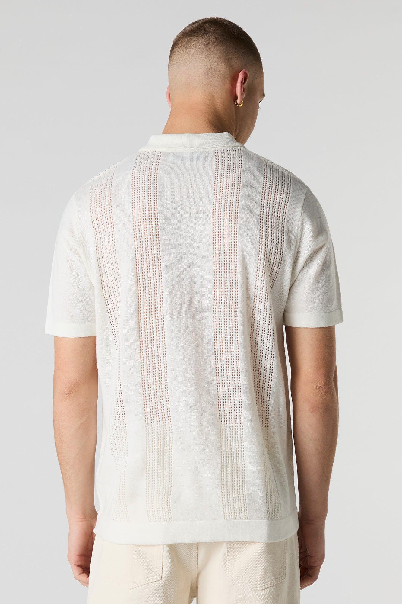 Open Knit Polo Top Male Product Image