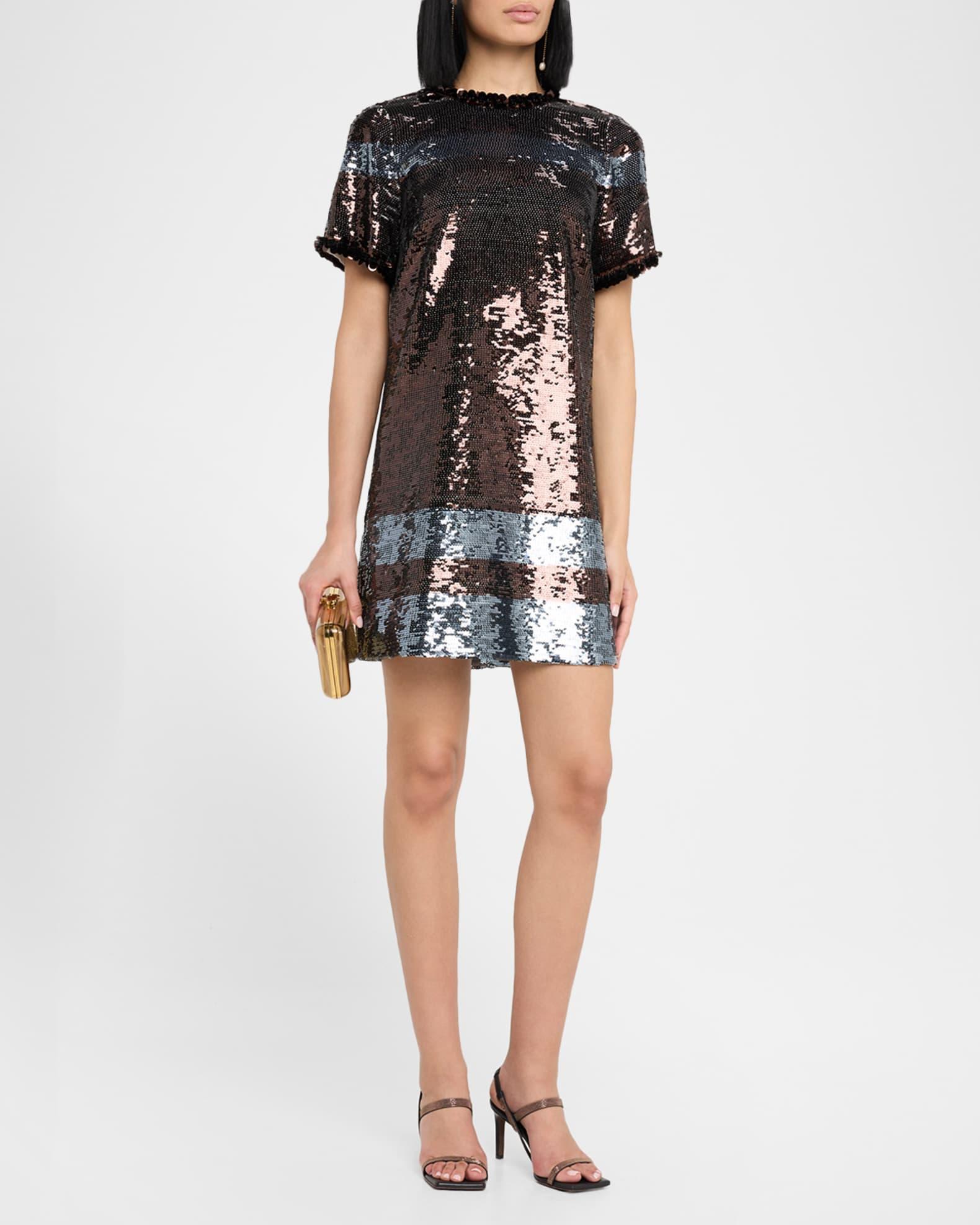Sparkling Shine Striped Sequin Mini Dress Product Image
