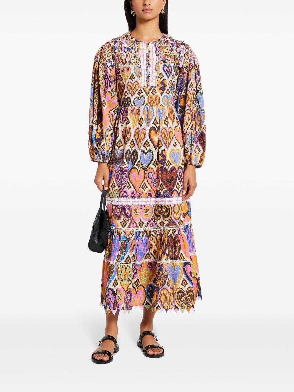 heart-print midi dress Product Image