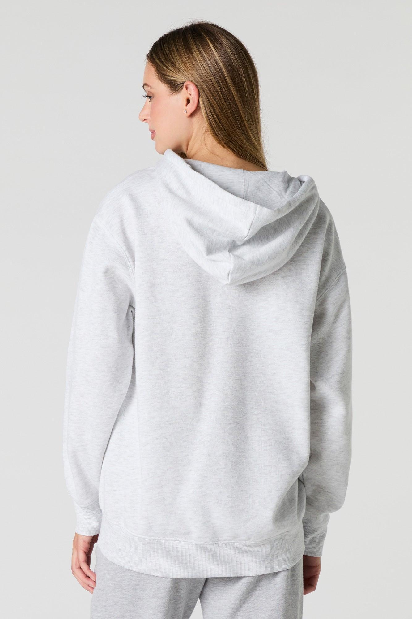 Oversized Zip-Up Fleece Hoodie Female Product Image