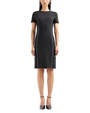 Embellished Short-Sleeve Techno Cady Dress Product Image