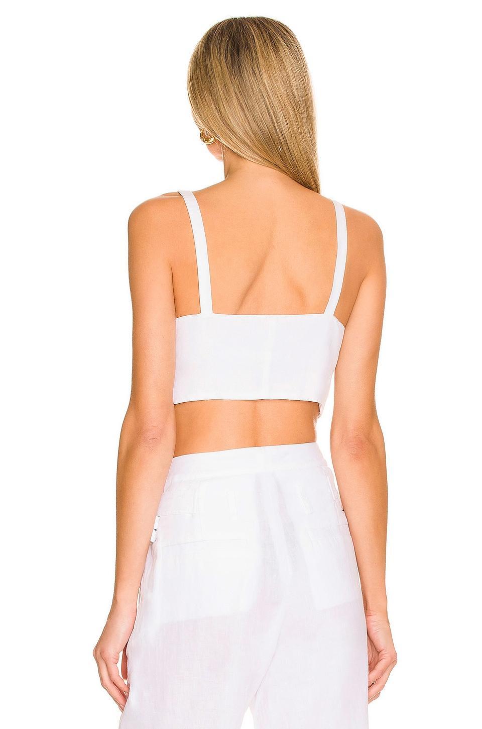 Paloma Linen Tie-Front Crop Top Product Image