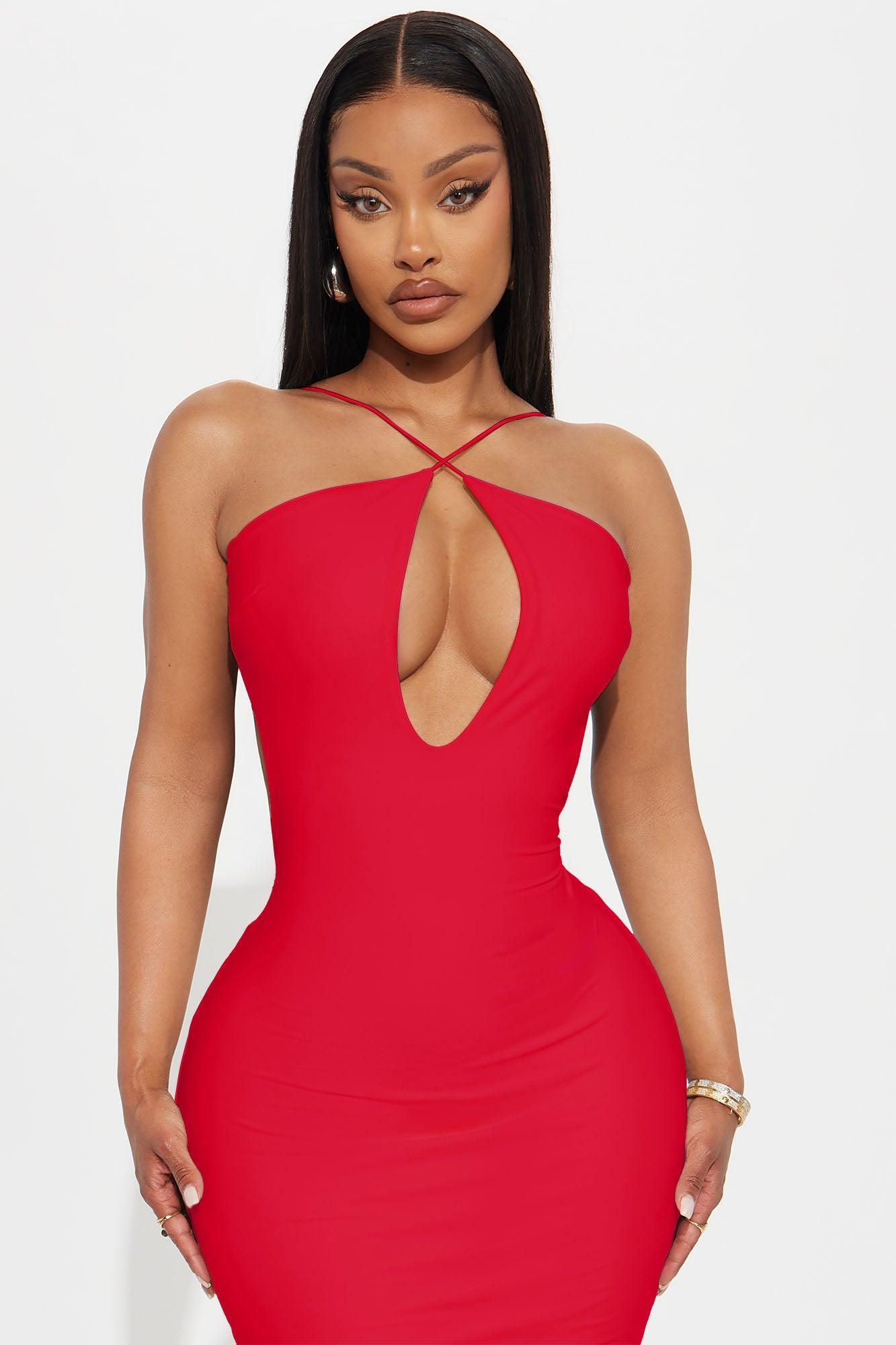 Katrina Cut Out Maxi Dress - Red Product Image
