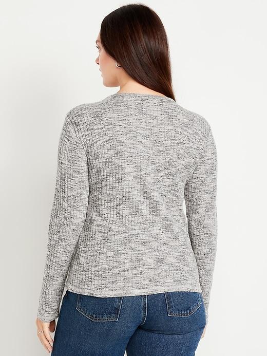 Plush-Knit Long-Sleeve T-Shirt Product Image