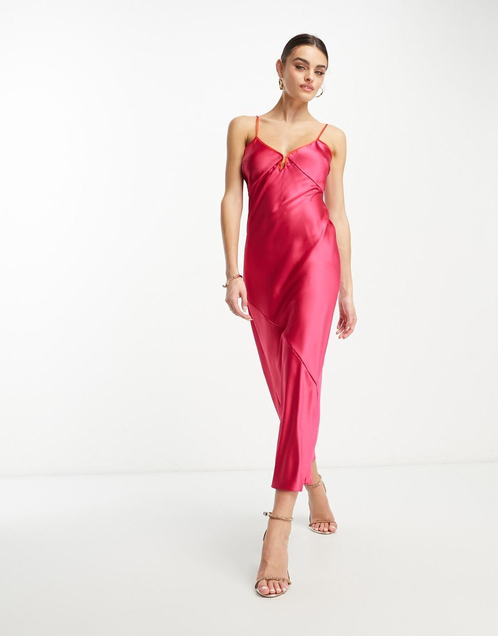 Never Fully Dressed satin slip dress Product Image