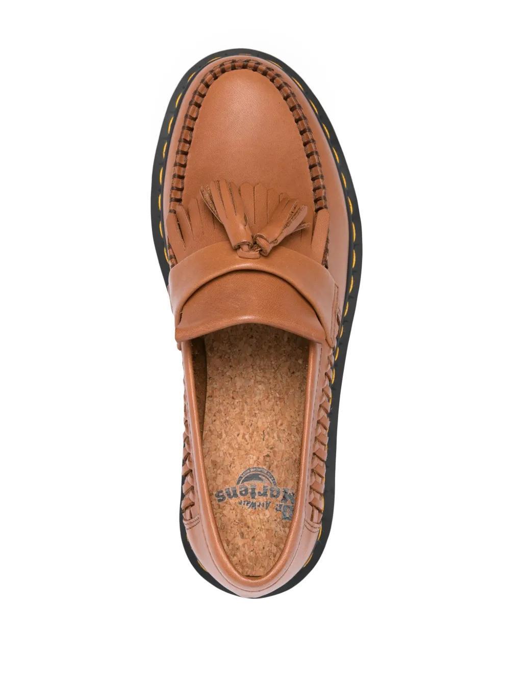 DR. MARTENS' Adrian Woven Leather Tassel Loafers In British Tan Classic Analine Product Image