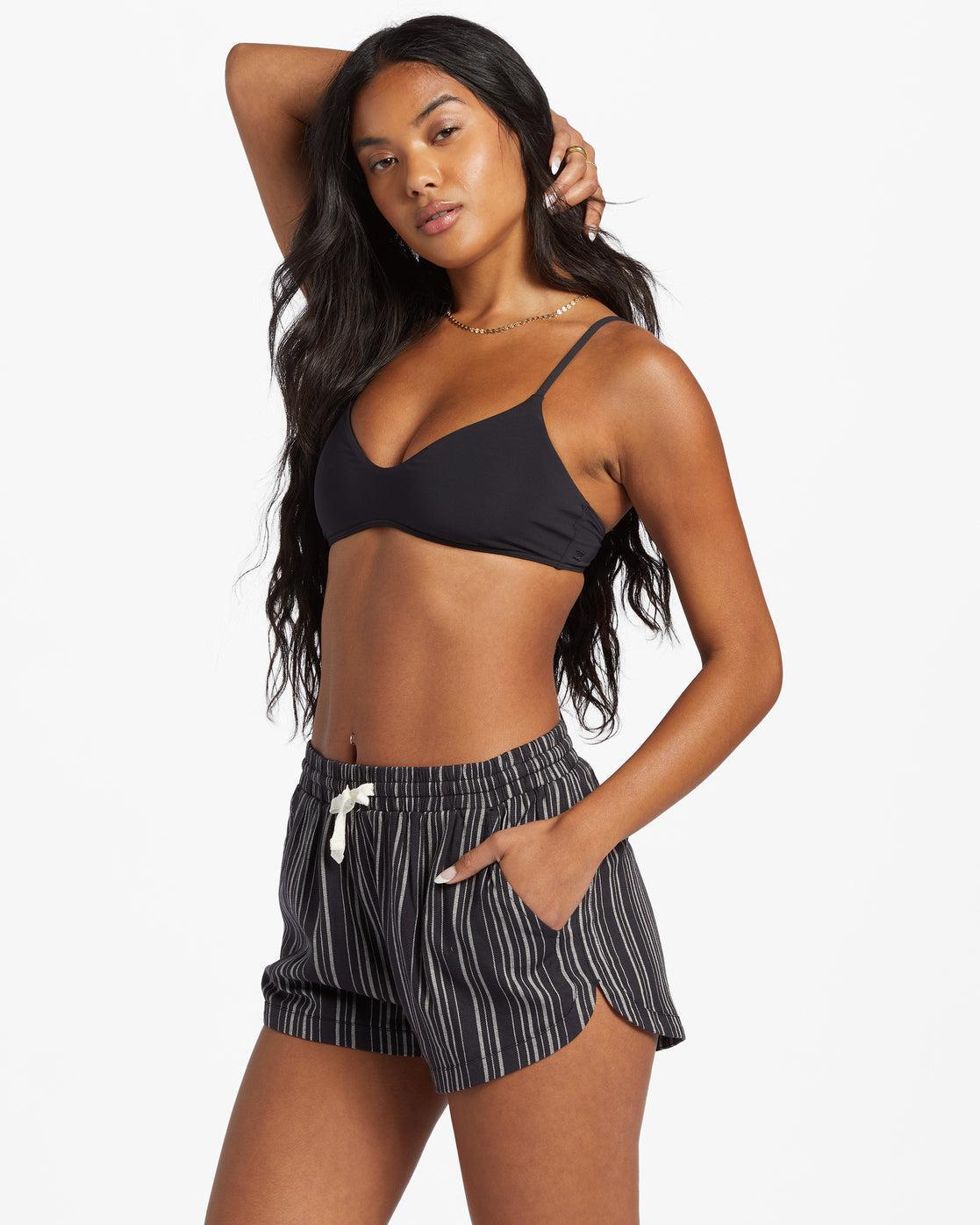 Road Trippin Elastic Waist Shorts - Black Multi 2 Female Product Image