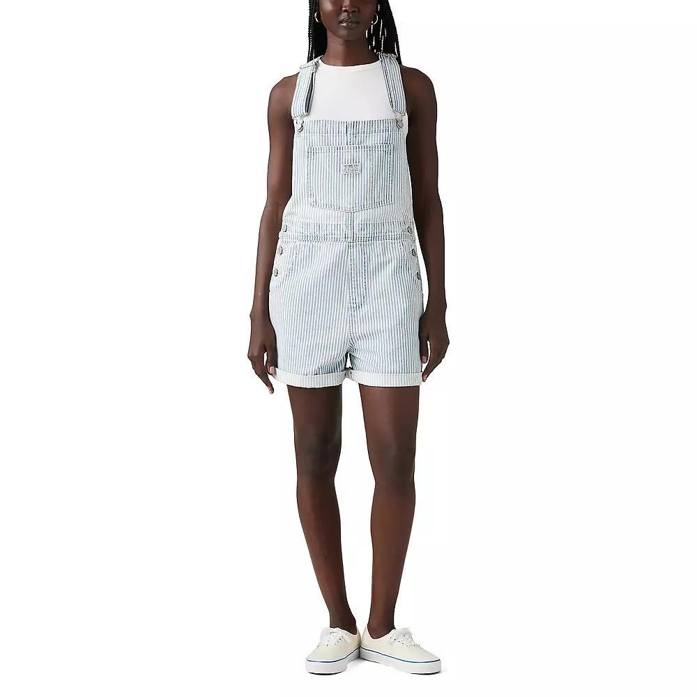Levi's® Women's Vintage Shortalls - Handy Woman M: 100% Cotton Denim, Sleeveless, Squareneck, Stripe Pattern, Machine Washable Product Image
