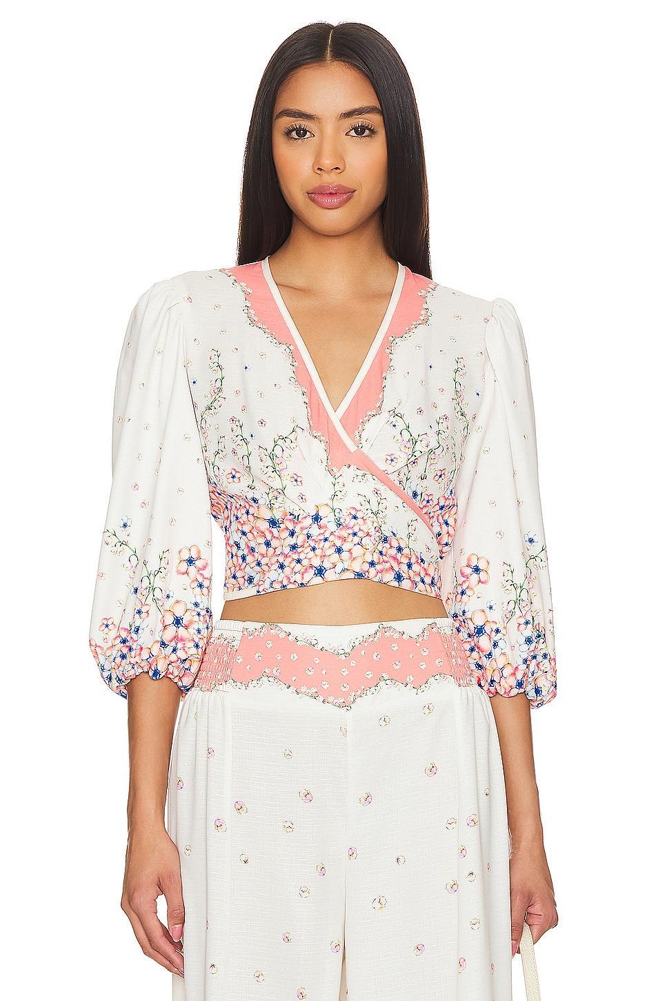 x REVOLVE Asia Cropped Blouse Agua Bendita Product Image