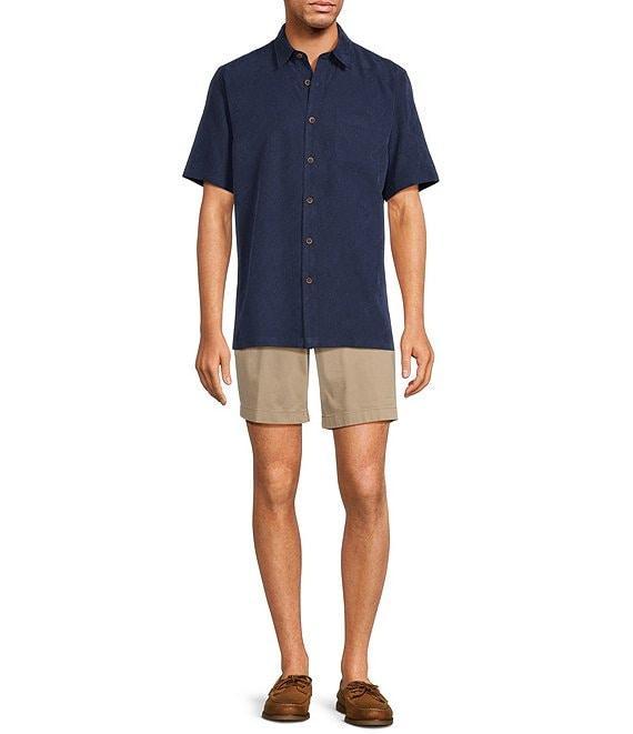 Roundtree & Yorke Short Sleeve Solid Polynosic Jacquard Sport Shirt Product Image