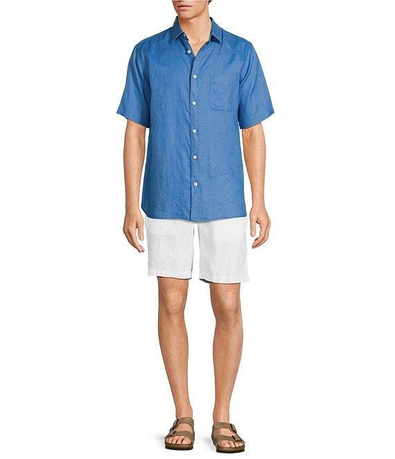 Caribbean Solid Linen Short Sleeve Woven Shirt Product Image