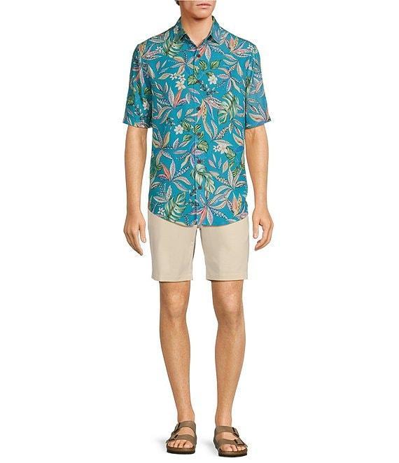 Caribbean Large Floral Print Short Sleeve Woven Shirt Product Image